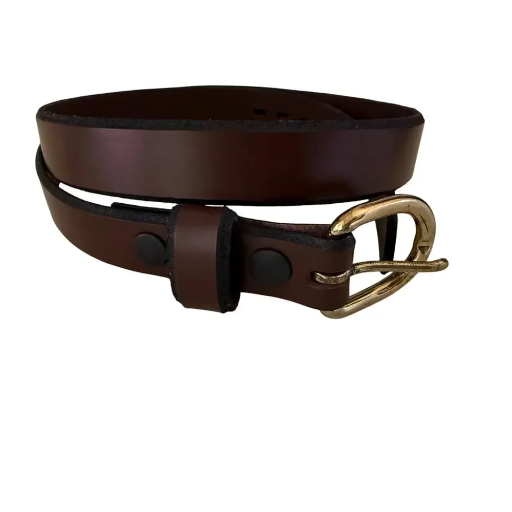 Basic Genuine Leather Dark Brown Belt
